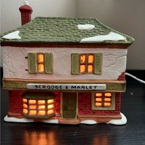 Department 56 Scrooge & Marley Light-Up House - Red and Green